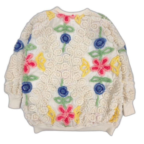 VINTAGE Canyon Group Beverly Hills Chenille Pullover Sweatshirt Wedding Cake Y2k - Picture 5 of 6